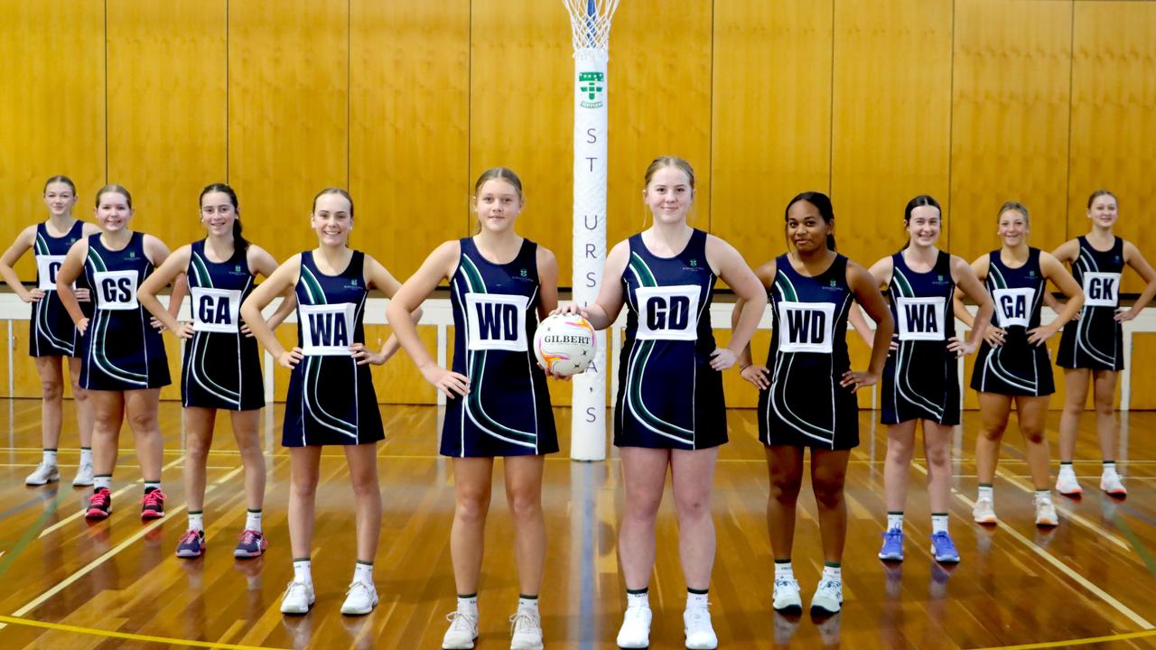 St Ursula's 2024 Junior A team players Penny Cavanough, Alexis Ware, Sienna Logan, Olivia Webster, Annabel Bond, Miela Beckett, Amelia Dunemann, Charlotte James, Chloe Dolley and Maya Cameron.