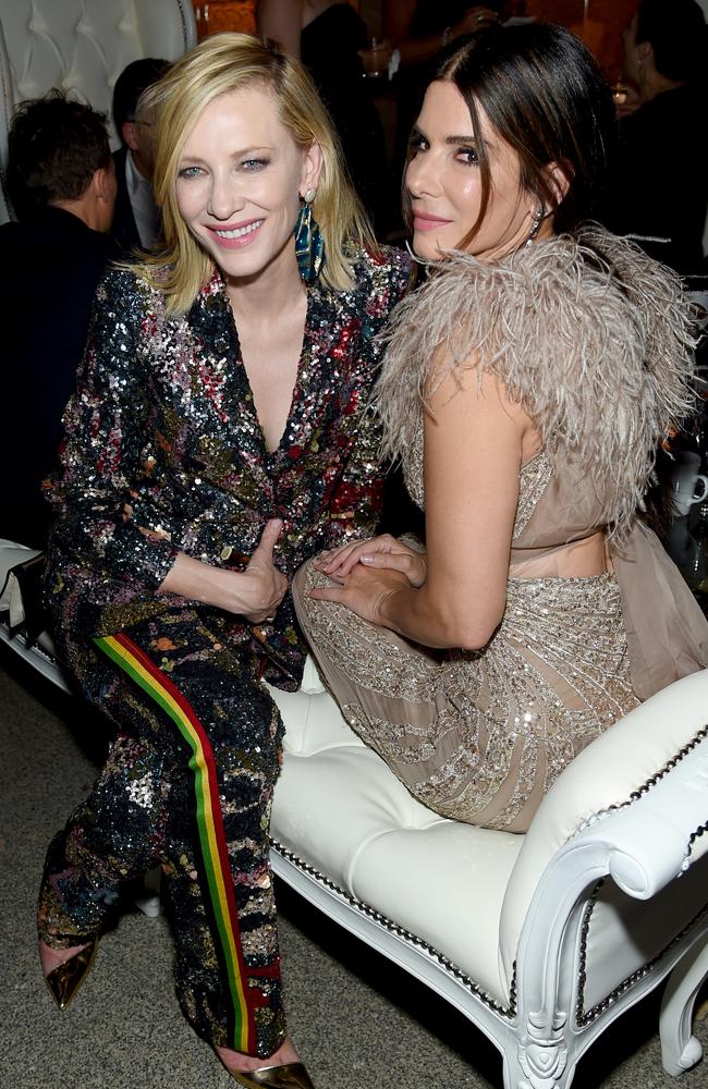 ‘Penis’ facial fans Cate Blanchett and Sandra Bullock. Picture: Getty Images