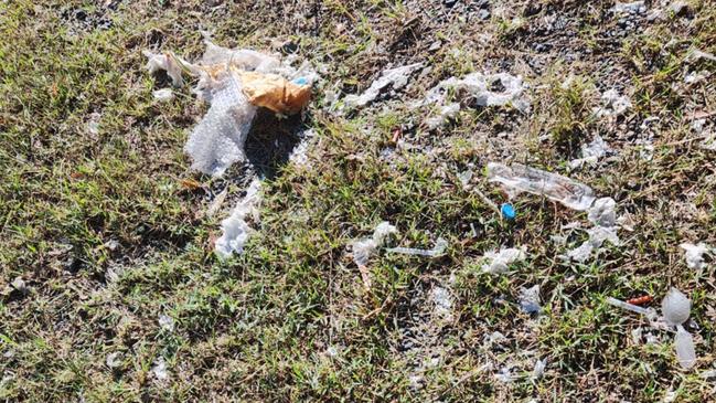 Needles found strewn across the grass near the C.ex Coffs International Stadium in the lead up to the Oztag 2025 NSW State Championships. Picture: Facebook