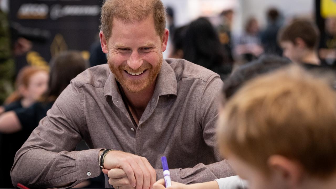 Prince Harry met elementary school students solo during the Invictus Games 2025 School Program Launch Event on November 18 in Vancouver, Canada. Picture: Ethan Cairns/Getty Images