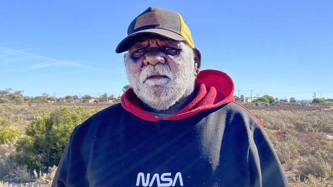 Greg Peters lives on the outskirts of Ceduna in an area where multiple tent camps are growing, which people living there call "Indian Hill". Picture: Douglas Smith