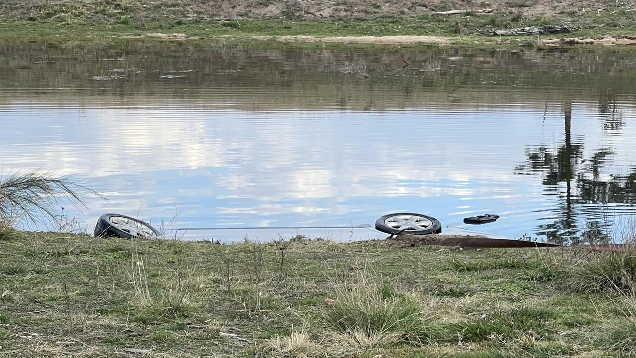 Stolen car submerged in Leslie Dam. Photo: Madison Mifsud-Ure / Warwick Daily News