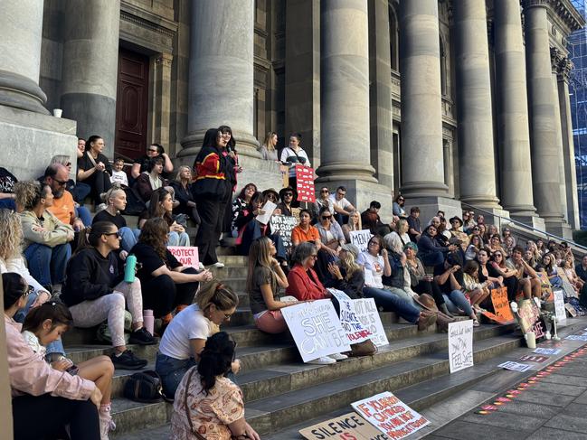 Protest rally calling for the end of violence against women. Picture: Isabel McMillan