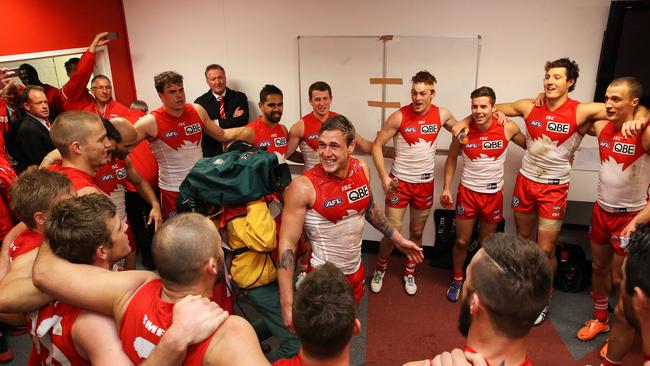 Tim Membrey soaks up his first win as a Swan.