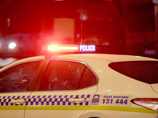 Generic Tasmania Police car. Tas Police. Tasmania Police. Logo. Police lights. Night. dark. Car Crash. Accident. Rain. Picture: PATRICK GEE