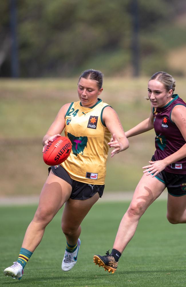 Talent program player Lucah Conkie is one of five players to watch for the Tasmania Devils girls side in the Coates Talent League Picture: Linda Higginson