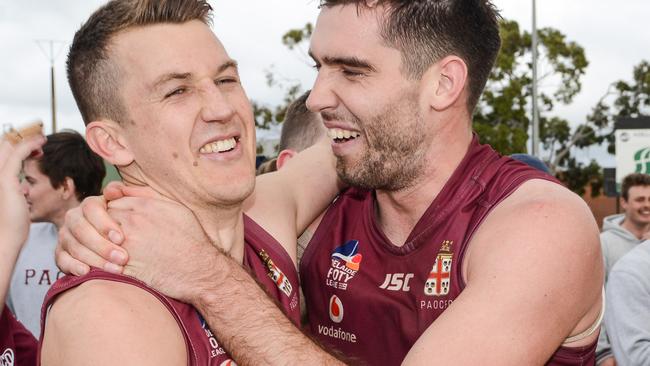 Jack Trengove (left) was at his best against Broadview. Picture: Brenton Edwards