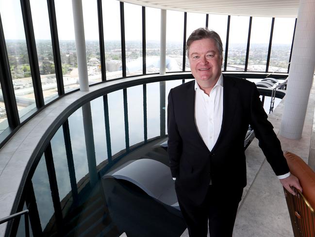 31/10/2019  Vicinity centres CEO Grant Kelley at the pool deck of the new Chadstone hotel at Chadstone shopping centre.Picture: David Geraghty, The Australian.