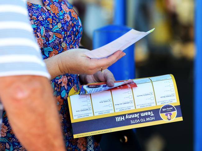 Pre poll voting in Townsville for the Council election. Voting handout generic