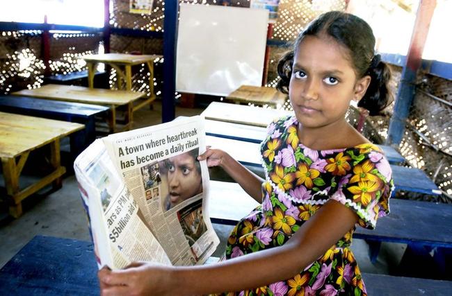 Shejanu (11) of Karativu talks about her life after the tsunami in which she lost her grandmother, aunts and cousins. APN newspapers featured her and her story as part of an appeal which raised almost $2 million. Picture: Kevin Farmer