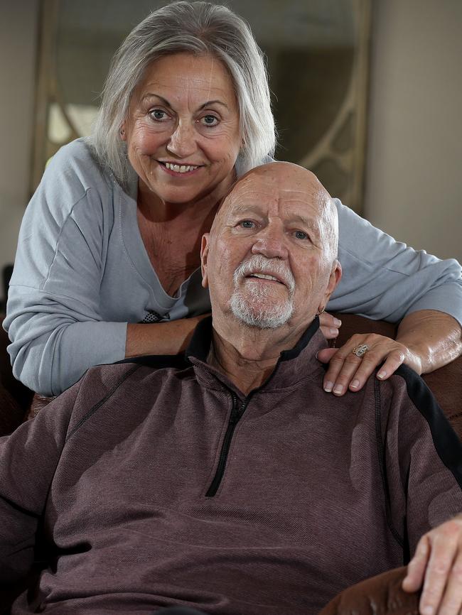 Former 36ers coach Ken Cole, with his wife Pauline. Picture: Dean Martin