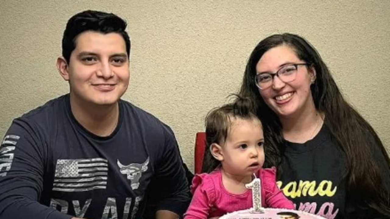 Adan Manzano, who died on Wednesday, is pictured with his wife, Ashleigh Boyd, and daughter. His wife died in an April 2024 in a car crash.