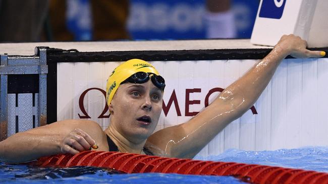Australia's Belinda Hocking looks on after finishing a 200m backstroke at the Rio Olympics.