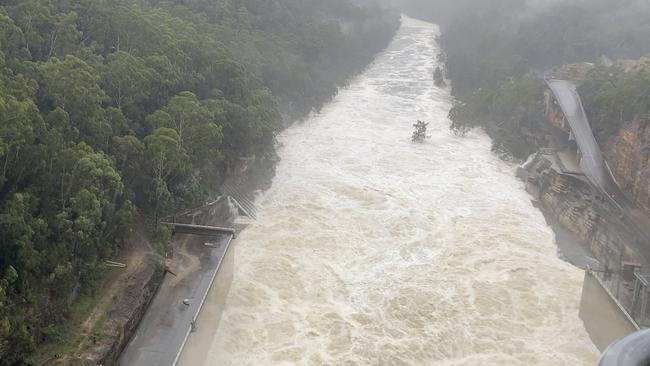 Warragamba spilt for days as the downpour continued. Picture: Water NSW.