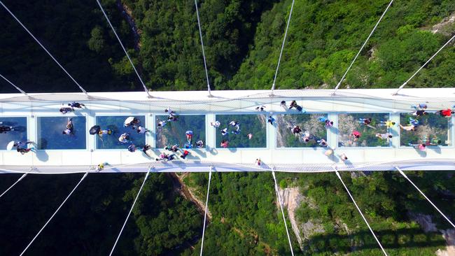 Longest glass bridge in the world opens in China | news.com.au ...