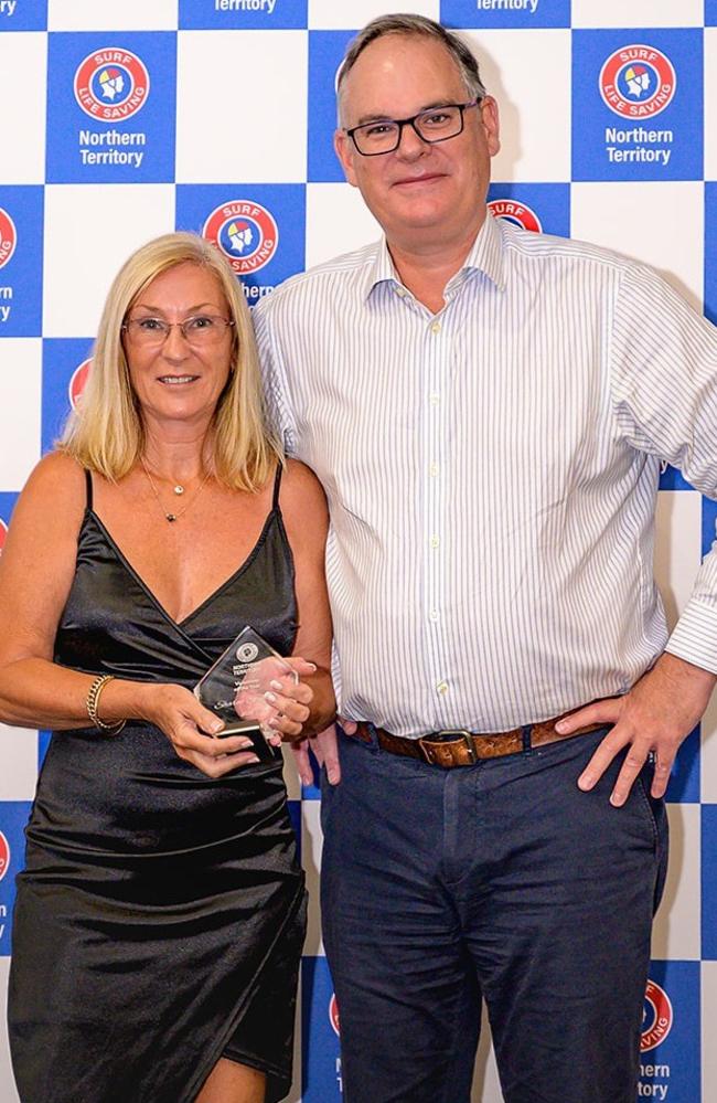 Darwin Surf Life Saving member Sharon Stewart was awarded the Surf Life Saving Australia volunteer of the year trophy. Picture: Facebook.