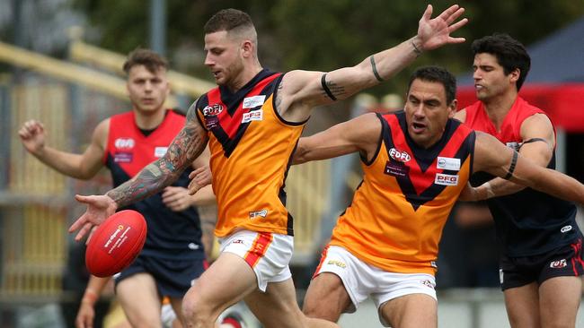 Victor Micallef in action for East Keilor. Picture: Hamish Blair