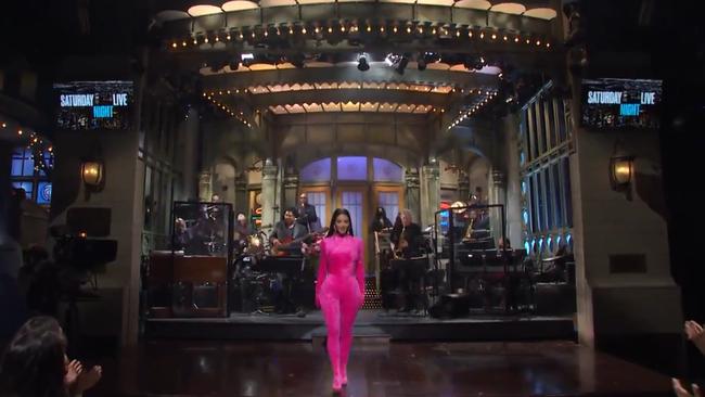 Kim Kardashian West on the set of Saturday Night Live. Picture: SNL