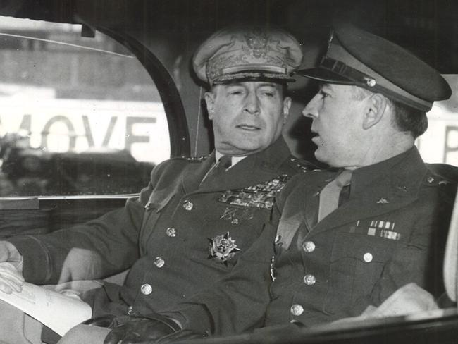 General Douglas MacArthur (Left) while stationed in Australia in 1942.