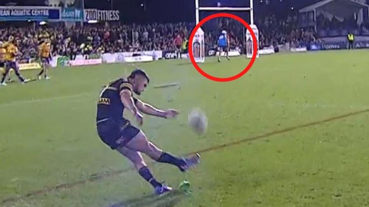 The NRL is reportedly investigating an incident during Friday evening’s blockbuster contest in Penrith where a Parramatta Eels trainer ran in front of the goalposts as Panthers captain Nathan Cleary attempted a conversion kick.