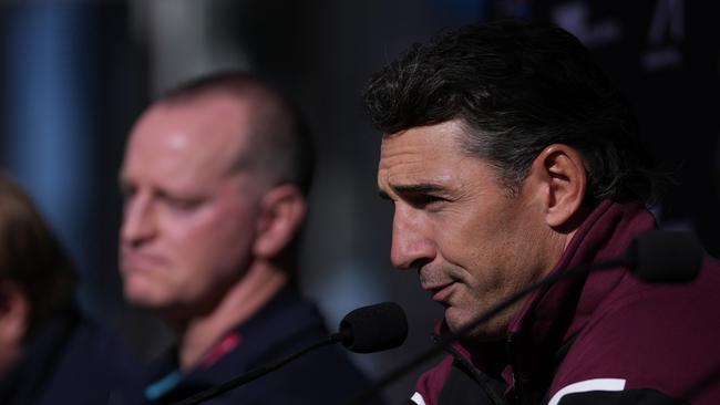 Maguire (left) and Slater faced the press on Tuesday. (Photo by Daniel Pockett/Getty Images)