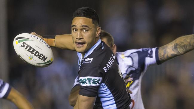 Valentine Holmes had another strong game for the Sharks. (AAP Image/Craig Golding)