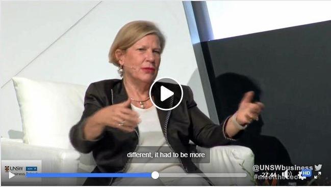 Ann Sherry addresses the UNSW Business School on Meet the CEO this week.