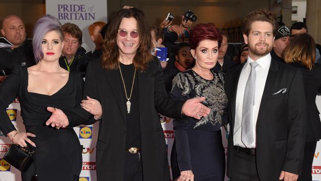 Kelly Osbourne, Ozzy Osbourne, Sharon Osbourne and Jack Osbourne attend the Pride of Britain awards in 2015.