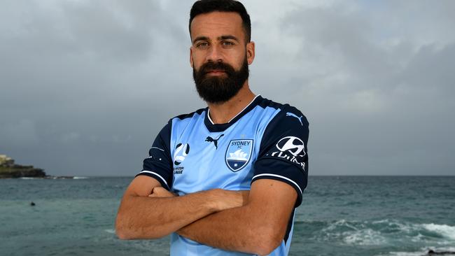 Alex Brosque helped launch Sydney FC’s new kit ahead of their massive match with Arsenal.
