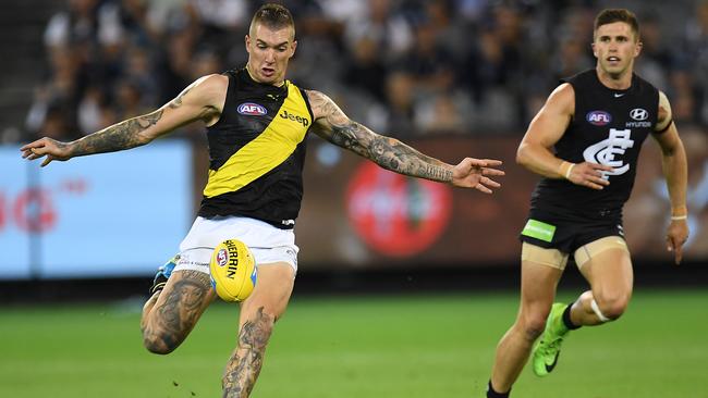 Dustin Martin unloads.