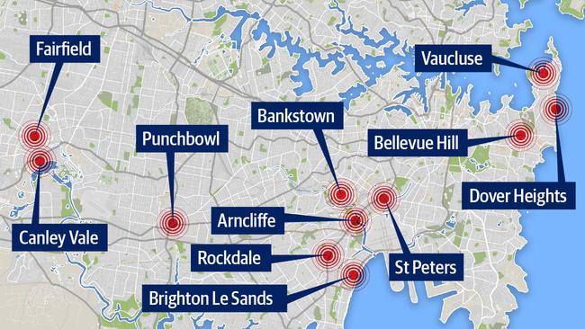 How the raids went down across Sydney.