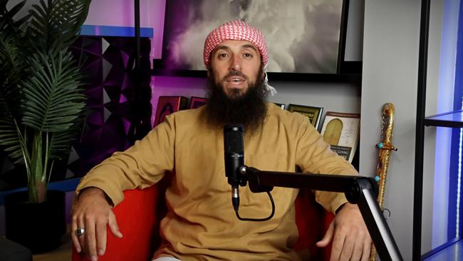 Abu Ousayd, also known as Wissam Haddad, a Sydney-based Islamic cleric, in a screen grab taken from Ousayd's social media. Picture: YouTube