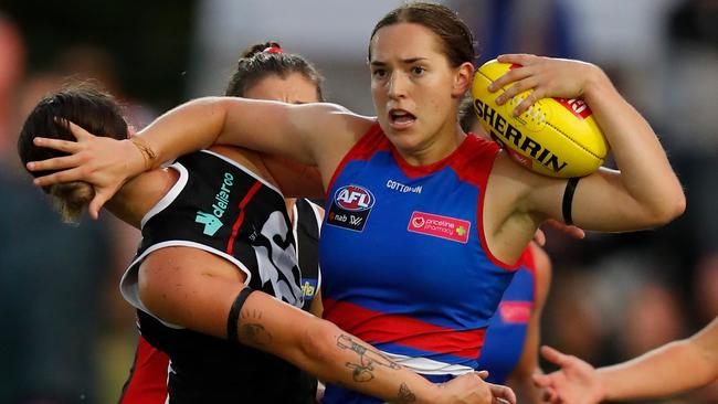 Isabel Huntington impressed upfront for the Bulldogs. Picture: Getty Images