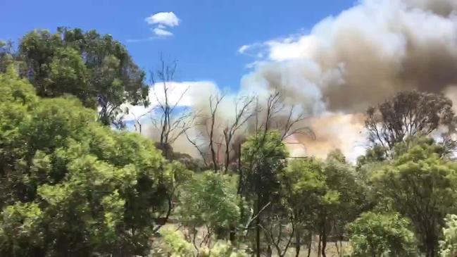 Bushfire engulfs grass on outskirts of Warwick