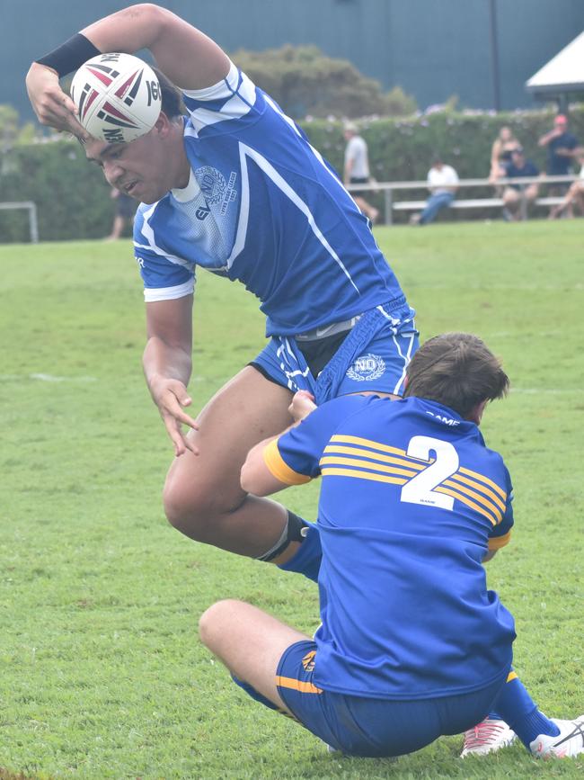 Northern versus South West, 16-18 years boys, at the Queensland School Sport rugby league state championships at Marley Brown Oval, Gladstone, on May 17, 2025.