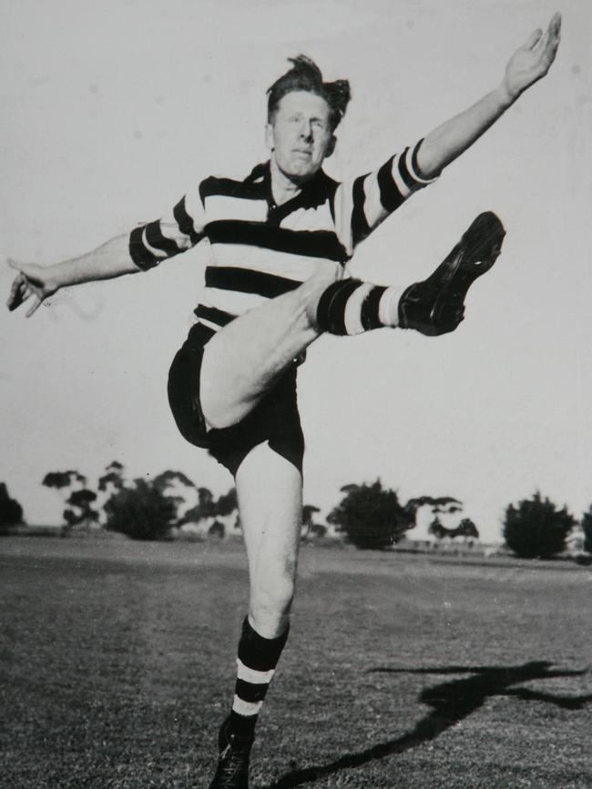 Geelong ruckman Bill McMaster during his playing days.