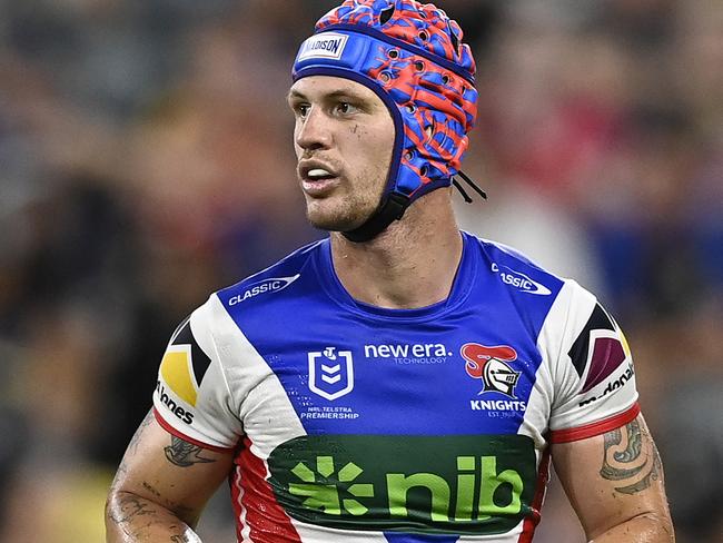 TOWNSVILLE, AUSTRALIA - SEPTEMBER 14: Kalyn Ponga of the Knights looks on during the NRL Qualifying Final match between North Queensland Cowboys and Newcastle Knights at Queensland Country Bank Stadium on September 14, 2024 in Townsville, Australia. (Photo by Ian Hitchcock/Getty Images)