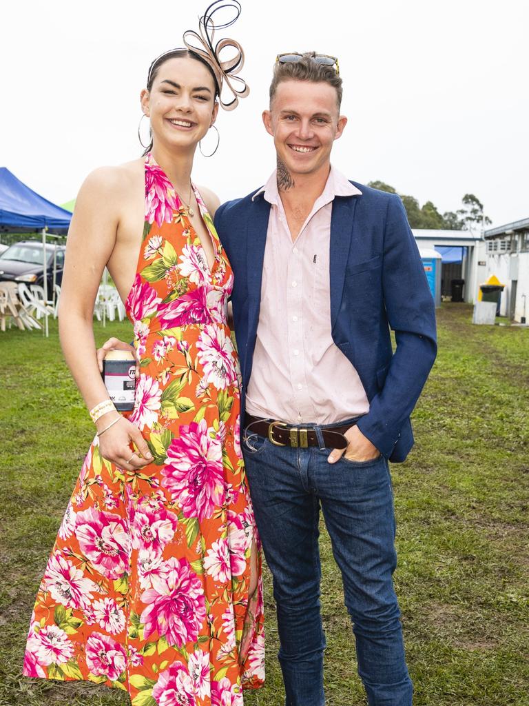 Mylissa Draper and Daniel Coley at the Clifton Cup races hosted by Clifton Jockey Club, Saturday, October 22, 2022. Picture: Kevin Farmer