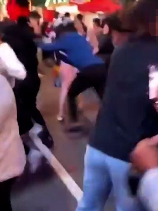 A still from a video of the fight at Sydney's Royal Easter Show. Picture: 2GB