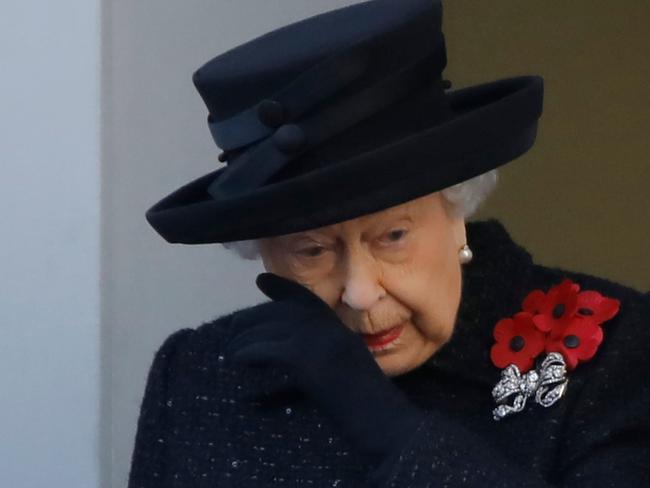 The Queen pictured at Britain’s Remembrance Sunday ceremony in 2019. She missed this year’s ceremony. Picture: AFP