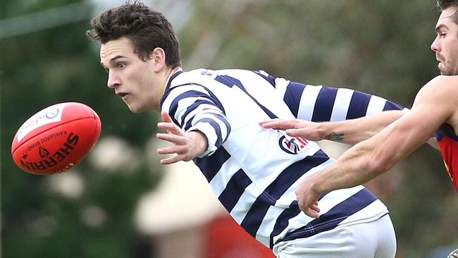 Zach Smedley in action for Macedon. Picture: Hamish Blair