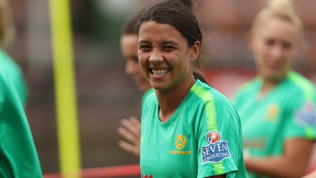 Sam Kerr has taken over as Matildas captain. (Photo by Chris Hyde/Getty Images)