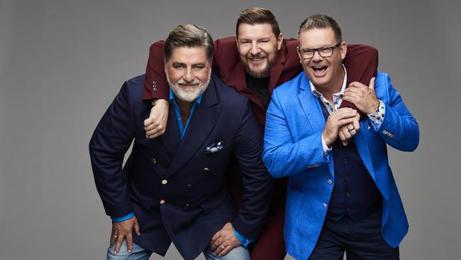 Matt Preston, Manu Feildel and Gary Mehigan team up for Seven's new cooking series, Plate Of Origin. Picture: Supplied