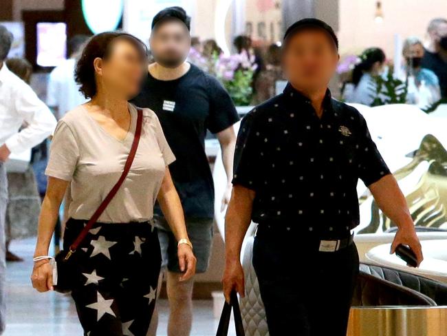 Unmasked shoppers on the Gold Coast yesterday. Picture: Steve Pohlner