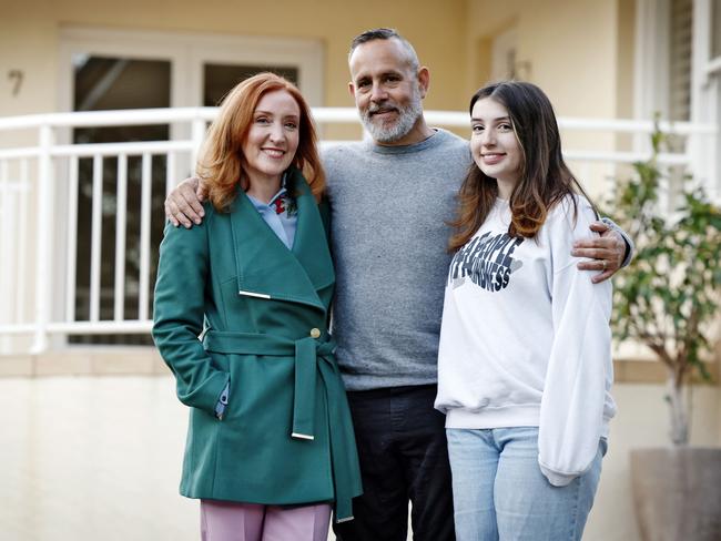 DAILY TELEGRAPH - 19/7/24Mimi Berman with husband Ryan Blieden and their daughter Mia at their home in Lane Cove West which is being renovated before they sell. Picture: Sam Ruttyn