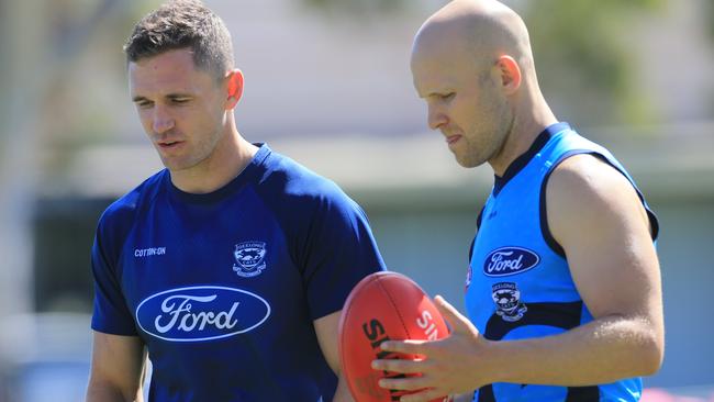 Geelong’s SuperCoach stars Joel Selwood and Gary Ablett. Picture: Peter Ristevski