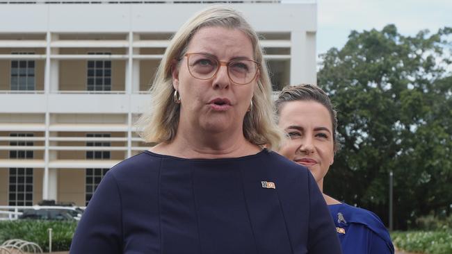Attorney-General Marie-Clare Boothby in front of the Supreme Court in Darwin, next to the NT Parliament. Picture: Zizi Averill