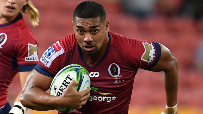 Chris Feauai-Sautia of the Reds in action during the Round 3 Super Rugby match between the Queensland Reds and the Brumbies at Suncorp Stadium in Brisbane, Friday, March 2, 2018. (AAP Image/Dan Peled) NO ARCHIVING, EDITORIAL USE ONLY