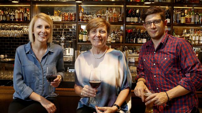 23/03/2016: Bar Torino owners Nick and Jess Favaro-Richards with their Mum Maria Favaro. Kelly Barnes/TheAustralian.