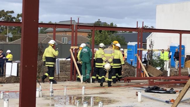 Emergency crews attended the scene of a serious workplace accident at Walkerville. Picture: Roy VanDerVegt